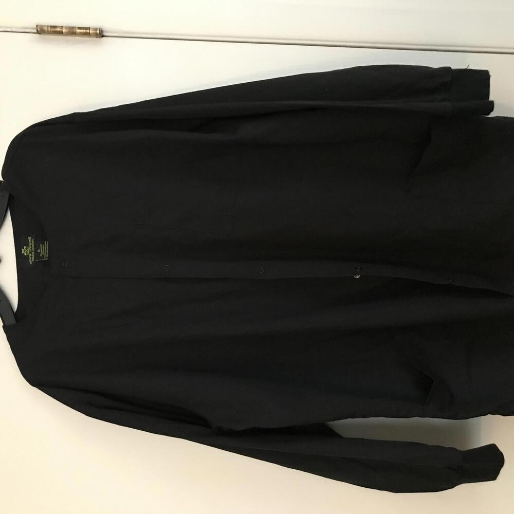Natural Uniforms Black Button-Up Medical Scrub Jacket XL